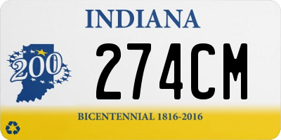 IN license plate 274CM