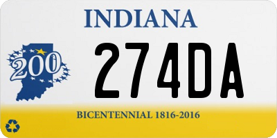 IN license plate 274DA