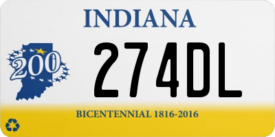 IN license plate 274DL