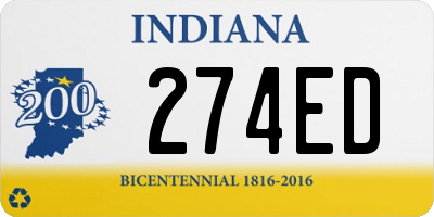 IN license plate 274ED