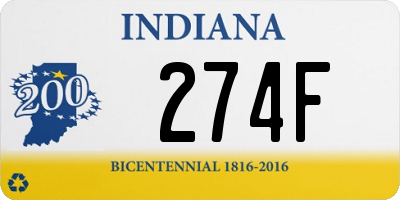 IN license plate 274F