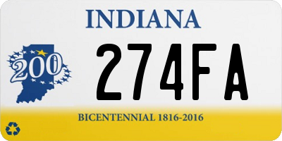 IN license plate 274FA