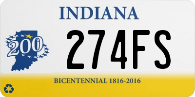 IN license plate 274FS