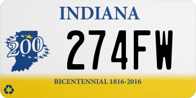 IN license plate 274FW