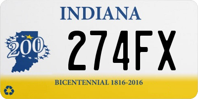 IN license plate 274FX