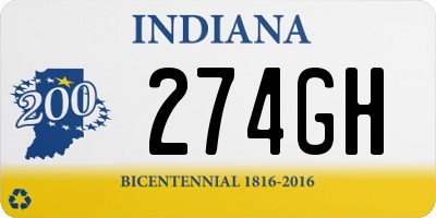 IN license plate 274GH