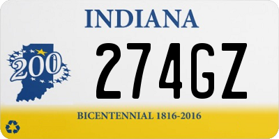 IN license plate 274GZ