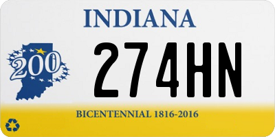 IN license plate 274HN