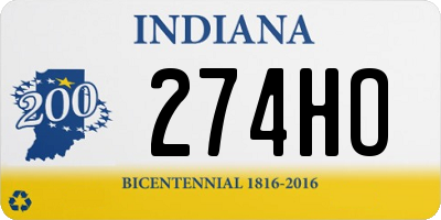 IN license plate 274HO