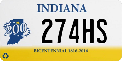 IN license plate 274HS