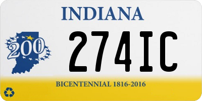 IN license plate 274IC