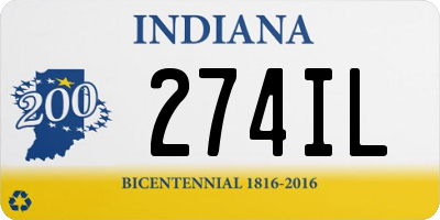 IN license plate 274IL