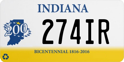 IN license plate 274IR