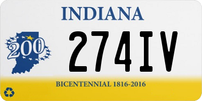 IN license plate 274IV