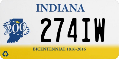 IN license plate 274IW