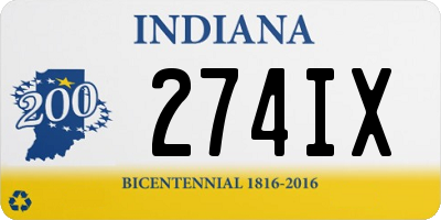 IN license plate 274IX