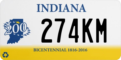 IN license plate 274KM