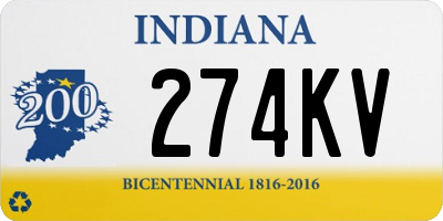 IN license plate 274KV