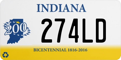 IN license plate 274LD