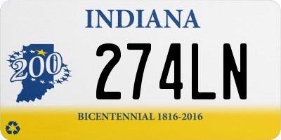 IN license plate 274LN