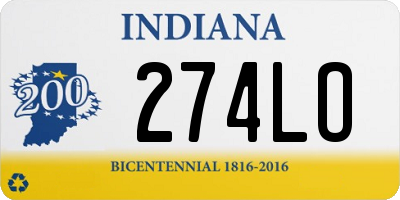 IN license plate 274LO