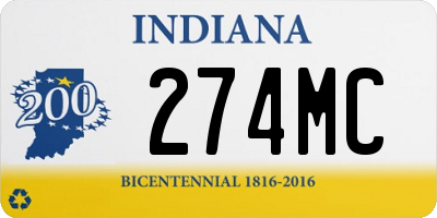 IN license plate 274MC