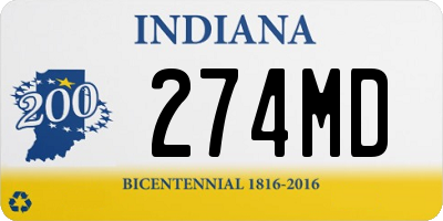 IN license plate 274MD