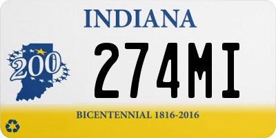 IN license plate 274MI