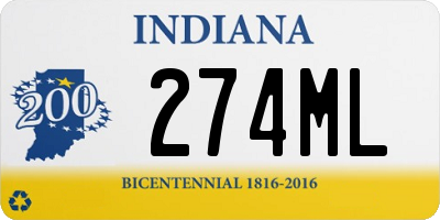 IN license plate 274ML