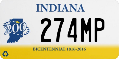 IN license plate 274MP