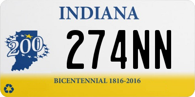 IN license plate 274NN