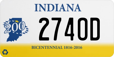 IN license plate 274OD