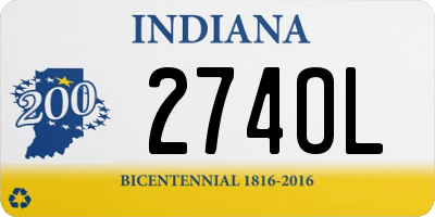 IN license plate 274OL