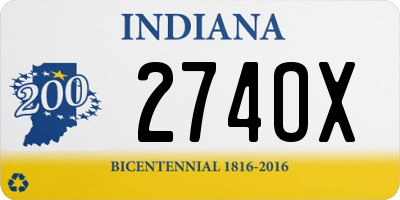 IN license plate 274OX