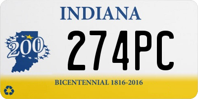 IN license plate 274PC