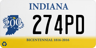 IN license plate 274PD