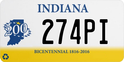 IN license plate 274PI