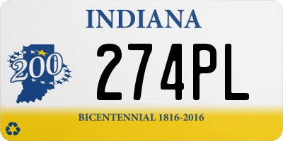 IN license plate 274PL