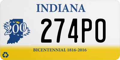 IN license plate 274PO