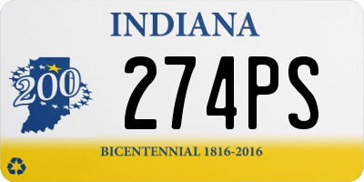 IN license plate 274PS