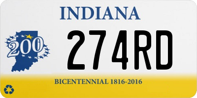 IN license plate 274RD