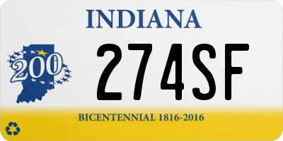 IN license plate 274SF