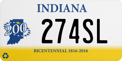 IN license plate 274SL