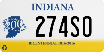 IN license plate 274SO