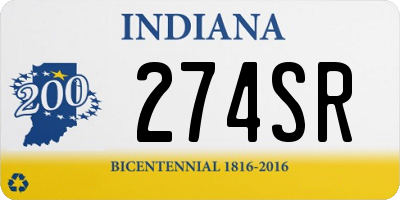 IN license plate 274SR