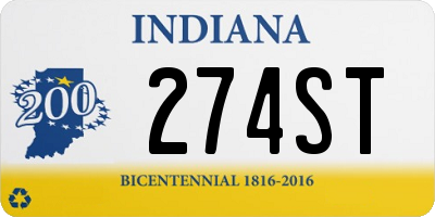 IN license plate 274ST