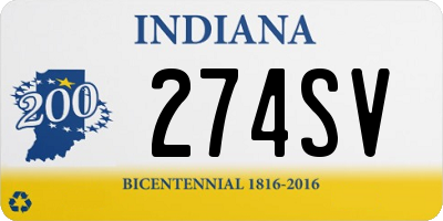 IN license plate 274SV