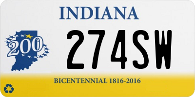 IN license plate 274SW