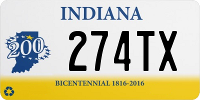 IN license plate 274TX