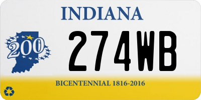 IN license plate 274WB